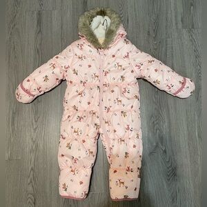 Carter's Pink Baby deer Snowsuit